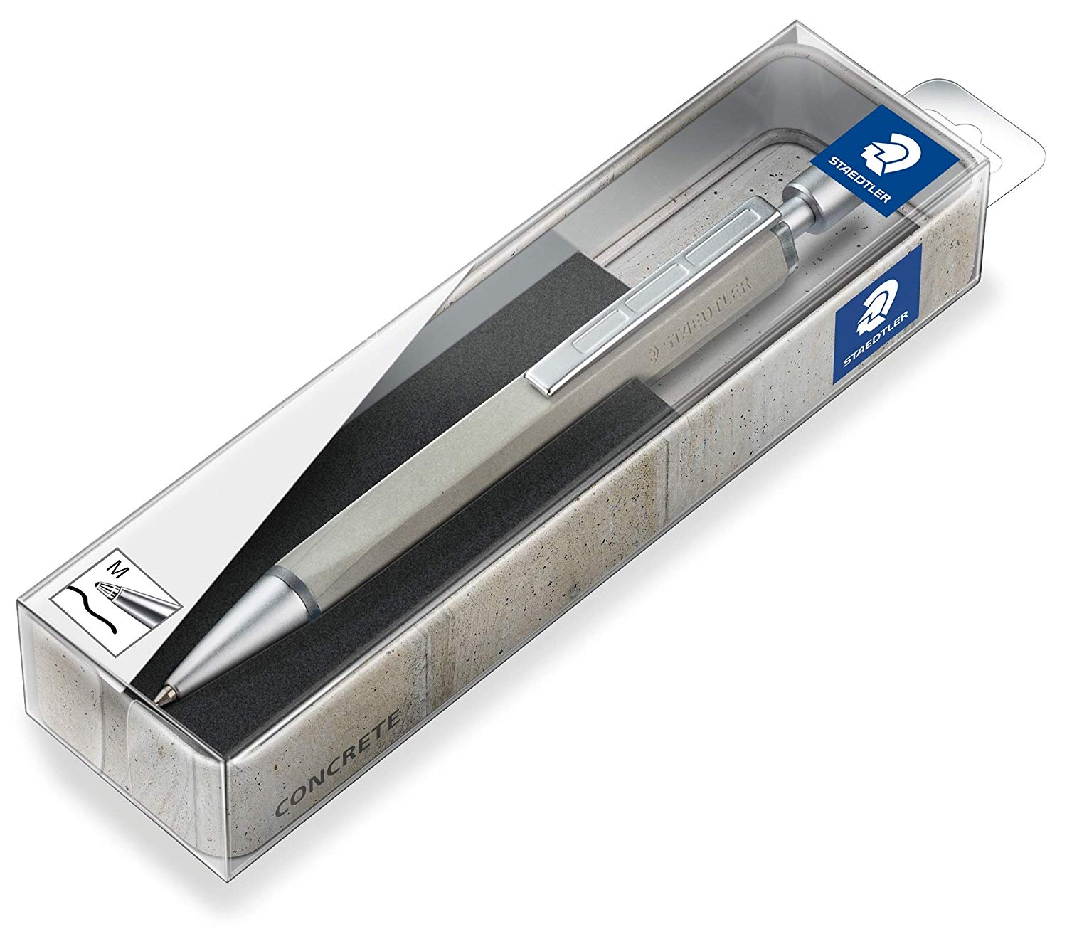 STAEDTLER 441CONB2-9 Concrete Premium Retractable Ballpoint Pen - Medium Line Width, Grey (Pack of 1)