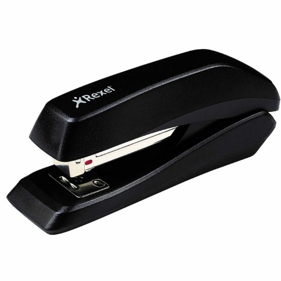 Rexel Ecodesk Half Strip Stapler, 20 Sheet Capacity, Made from Recycled Plastic, Uses 24/6 and 26/6/ Staples, Black, 2100029