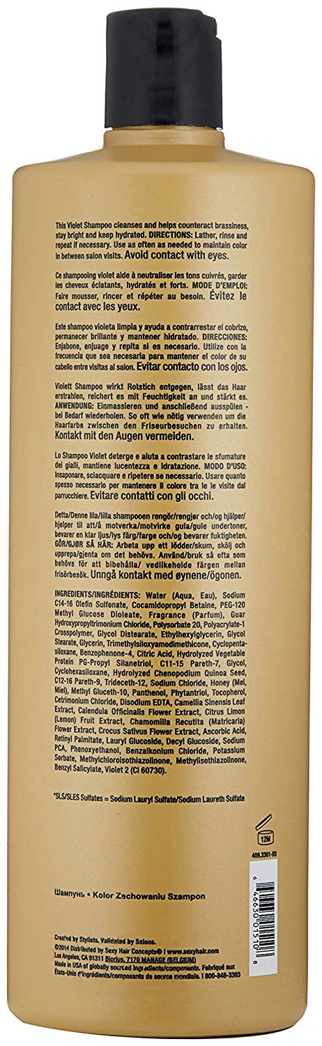 Sexy Hair 39BRISHA33 Bright Blonde Shampoo - 33.8 oz, gold, 1 l (Pack of 1) - Image 2