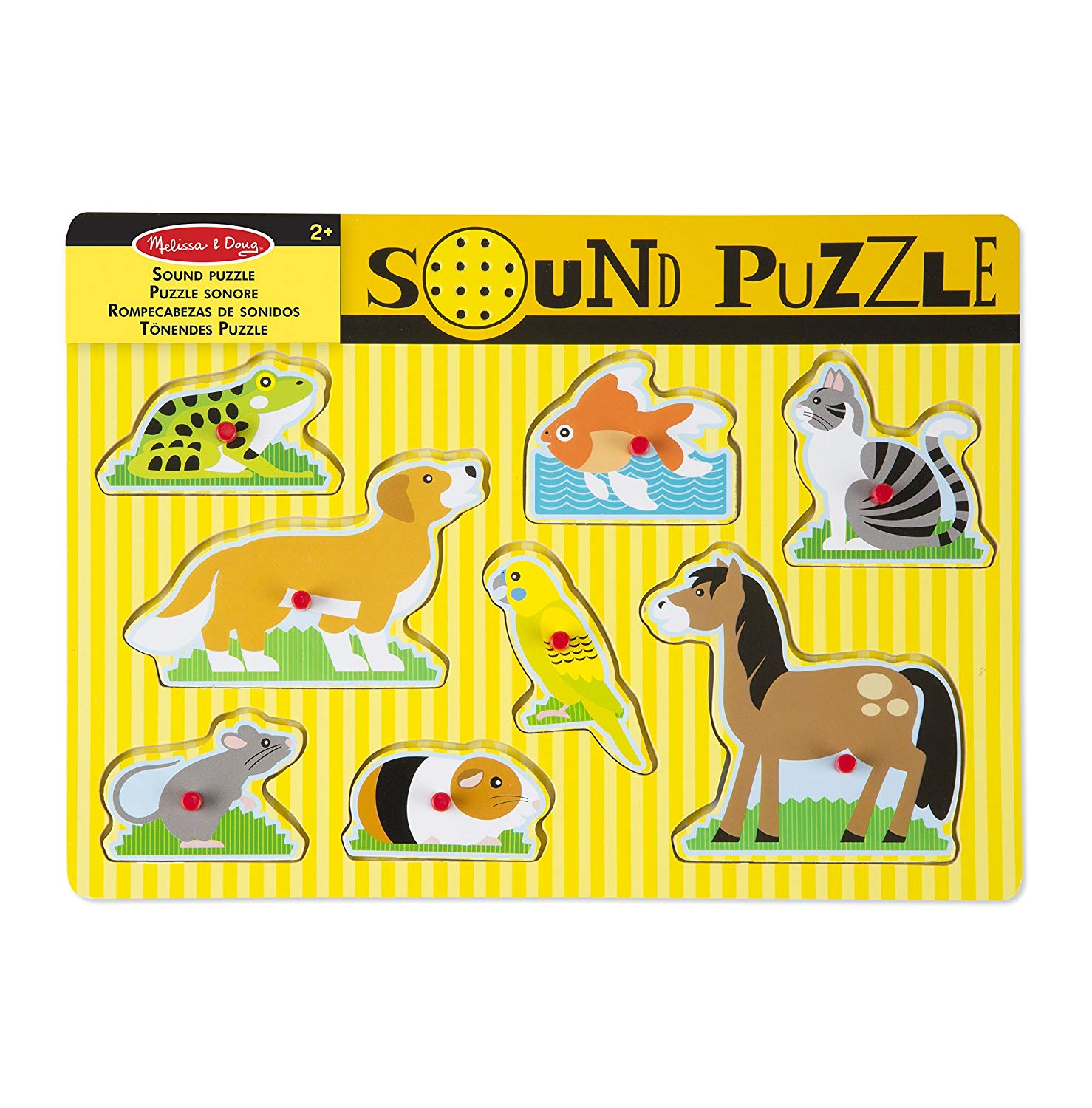 Melissa & Doug Pets Sound, Kids Wooden Puzzles for 2 Year Olds, Baby Puzzles, Wooden Peg, Toddler Sound, Shape - Image 4