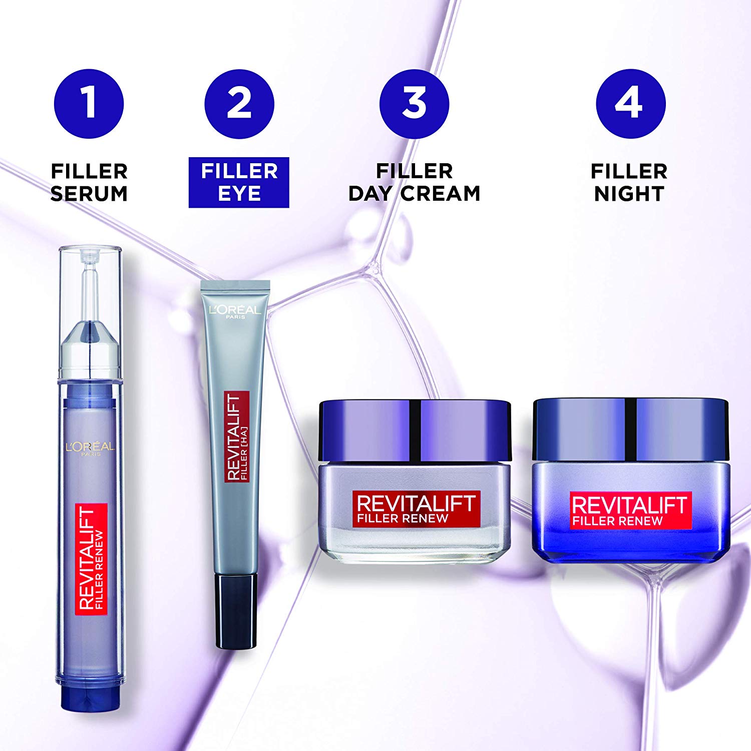 L’Oréal Paris Revitalift Filler Replumping Anti-Ageing Eye Cream, Formulated for eye-area - Image 4
