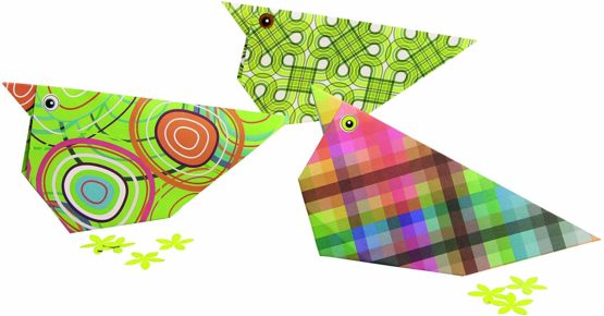 Avenue Mandarine Geometric Origami Sheet Pack (20x20 cm) with sticker sheet - Image 3