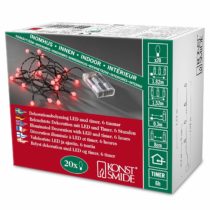 Konstsmide 1491-557 Christmas Lights LED Berry Set Round Diodes/Indoor Use (IP20) Battery Fairy Lights/Battery Operated: 3xAA 1.5V (excl.)/6h Timer/20 Red Diodes/Black Cable String Lights