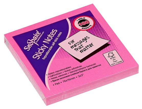 Snopake 76 x 76 mm Neon Assorted Sticky Notes [Pack of 6, 100 Sheets per Pad] 13527 - Image 3