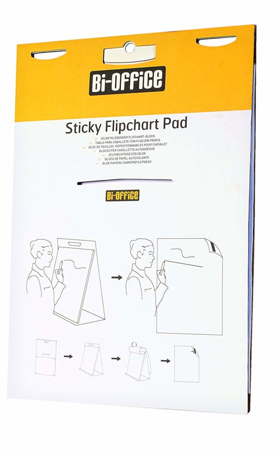 Bi-Office Tabletop Self Stick Flipchart Pad, 20 Sheets - 70 gr/m² paper, 58,5 x 50 cm - Image 2