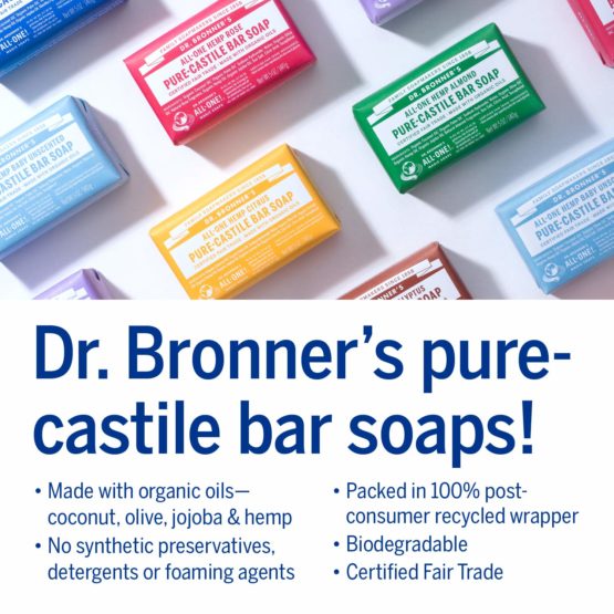 Dr. Bronners - Magic Pure-Castile Bar Soap Organic Peppermint - 5 oz. by DR. BRONNER'S - Image 4