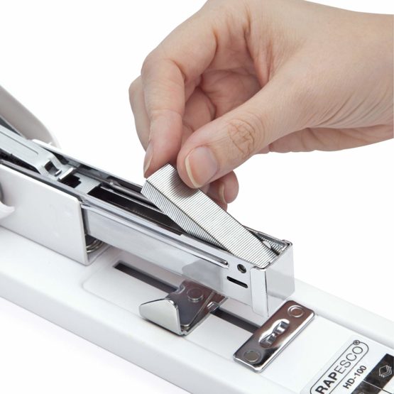 Rapesco 1386 Germ-Savvy Antibacterial: ECO HD-100 Heavy Duty Stapler - Soft White - Image 4