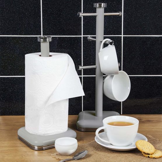 Swan SWKA1030GRN Retro 6 Cup Mug Tree, Weighted Base, Grey, 15.50x15.50x41.50 cm - Image 4