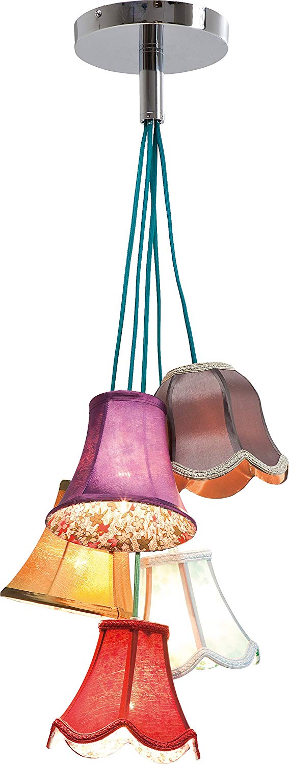 Kare Design Pendant Lamp Saloon Flowers, Hanging Ceiling Light with Five Lampshades, Multicoloured, Vintage - Image 2