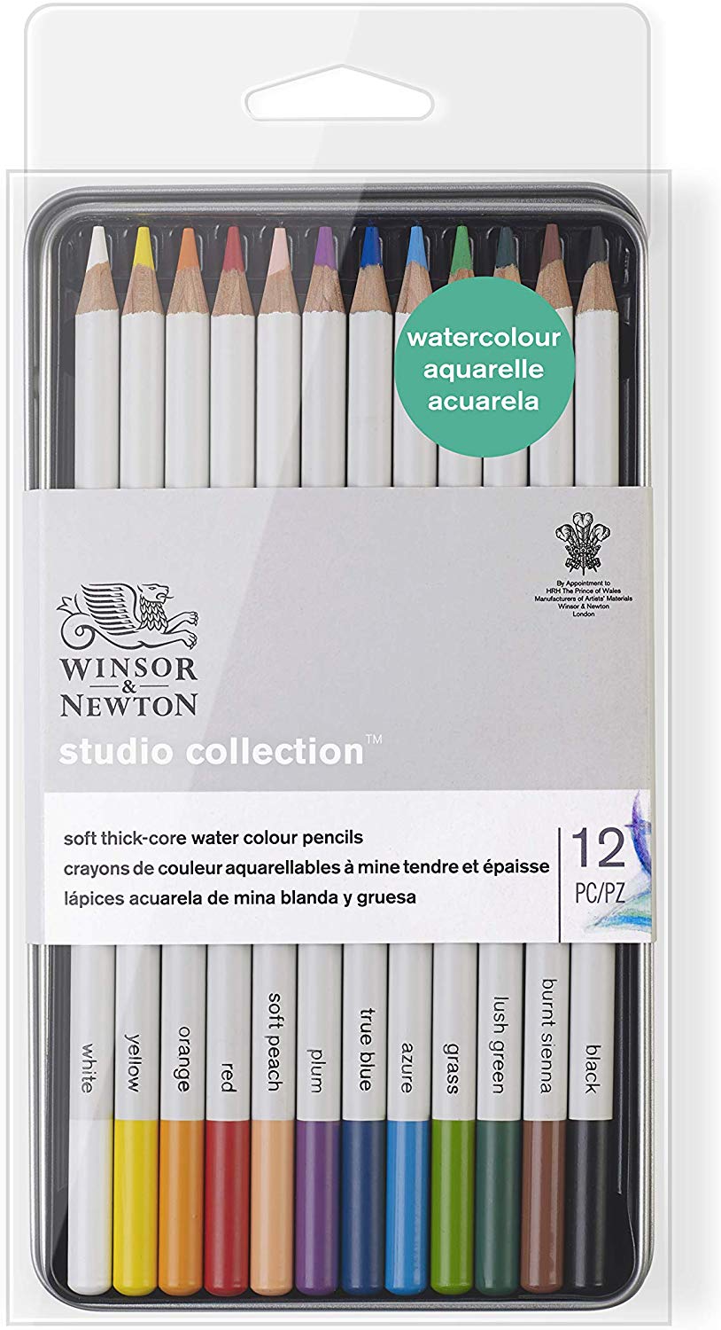 Winsor & Newton Studio Collection Water Colour Pencils - Set of 12, Assorted, 884955065013, 1 count (Pack of 12)
