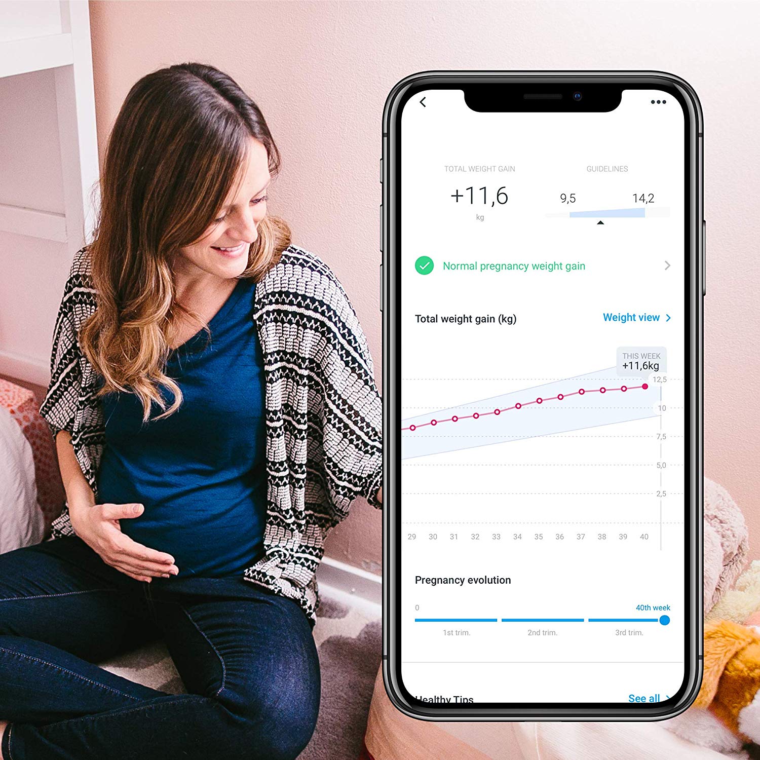 Withings Body - Wi-Fi Smart Scale Tracks BMI, Digital Weight Bathroom Scale, App Sync Via Bluetooth or Wi-Fi, Black - Image 4