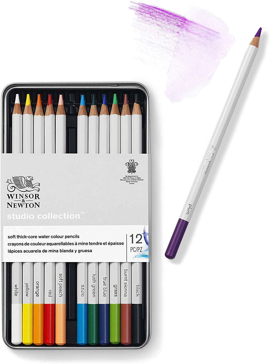 Winsor & Newton Studio Collection Water Colour Pencils - Set of 12, Assorted, 884955065013, 1 count (Pack of 12) - Image 3