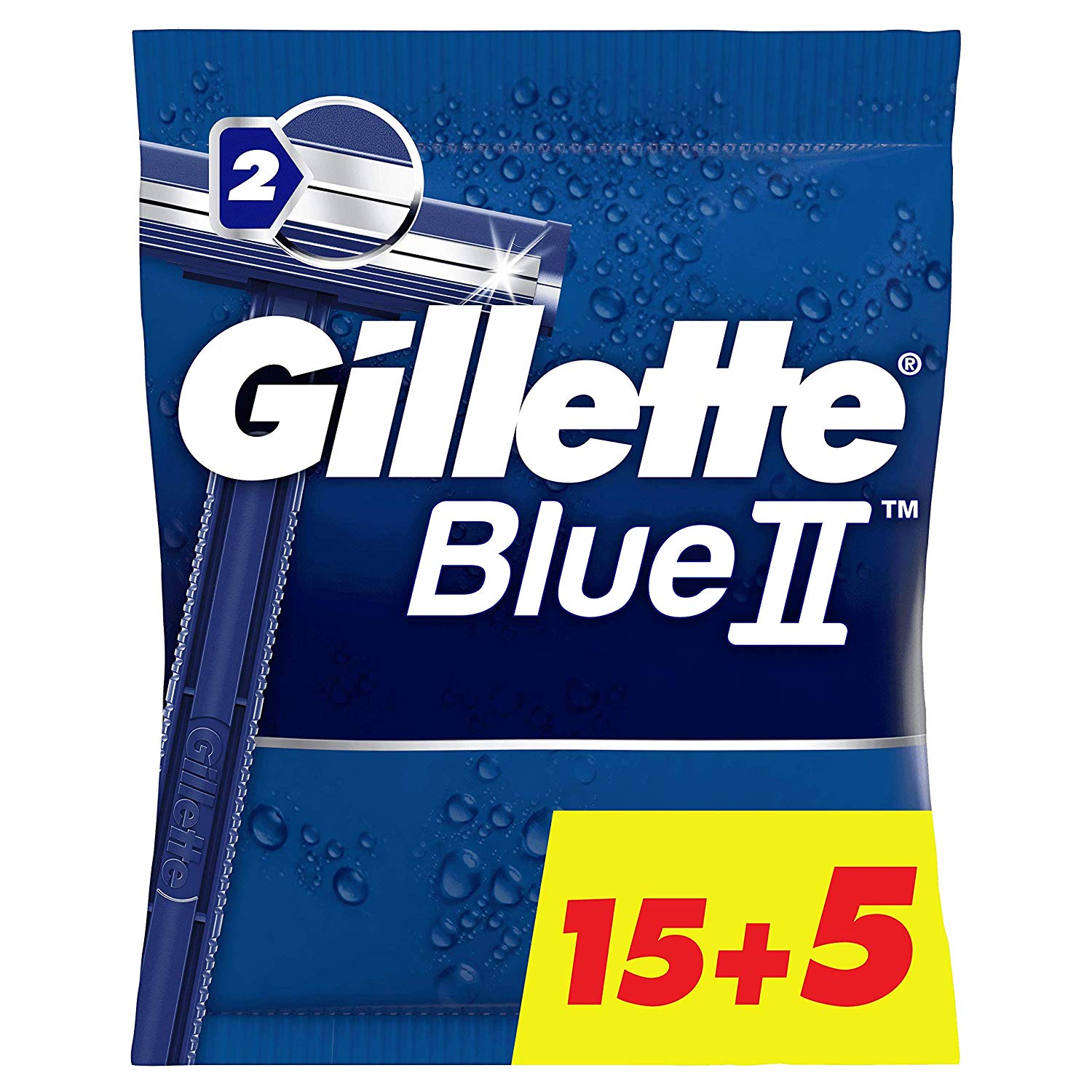 Gillette Blue II Disposable Razors 20 Pack (15+5), 20 count (Pack of 1)