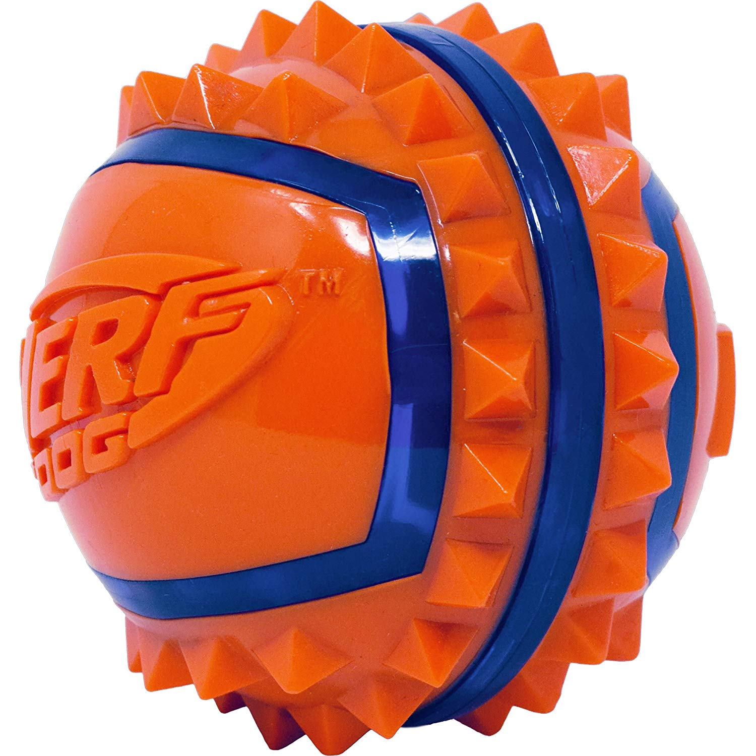 Nerf Dog Two Tone TPR Spike Ball, Large, orange - Image 2
