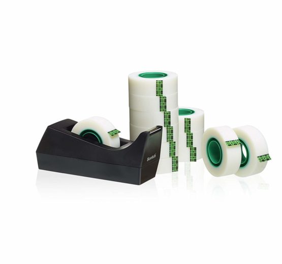 Scotch C38 Desk Tape Dispenser With 12 Rolls of Scotch Magic, Black, 19 mm x 33 m - Image 2
