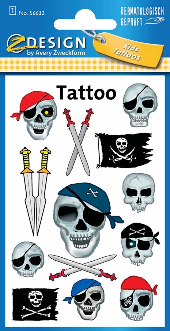 Avery Zweckform Tatuaze Z Design Kids Tatoo, Skulls 12 Designs - Image 2