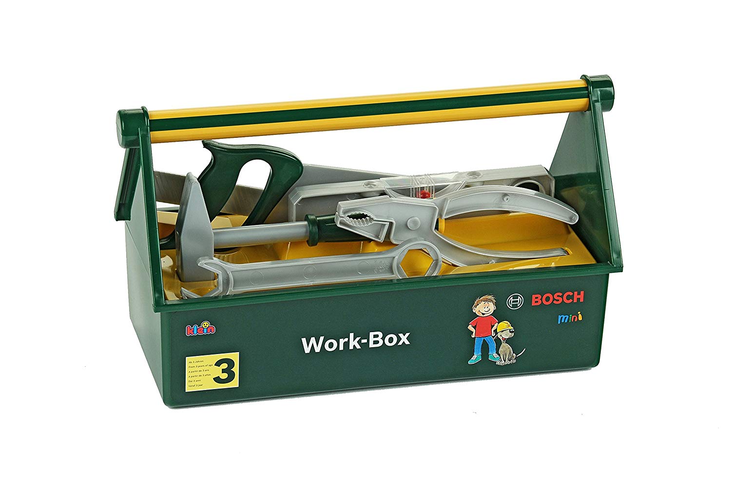 Theo Klein 8573 Tool Box I 7-Part Tool Kit I Strong Box with Practical Handle for Carrying I Dimensions: 30.25 cm x 14 cm x 17.25 cm I Toy for Children Aged 3 Years and up - Image 4