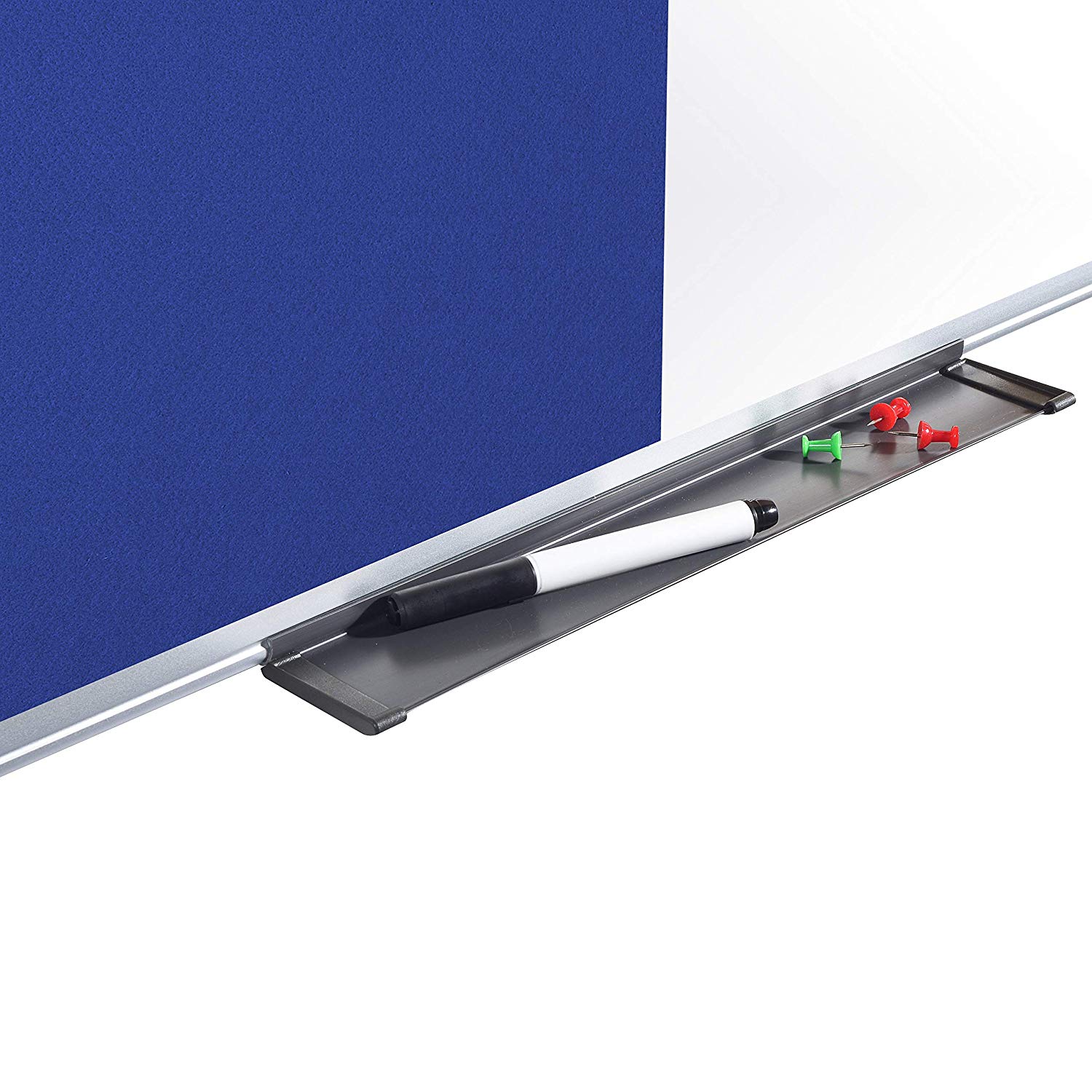 Bi-Office Combination Board Maya, Blue Felt/Magnetic, Aluminium Frame, 180 x 120 cm, W180 x H120 cm - Image 3