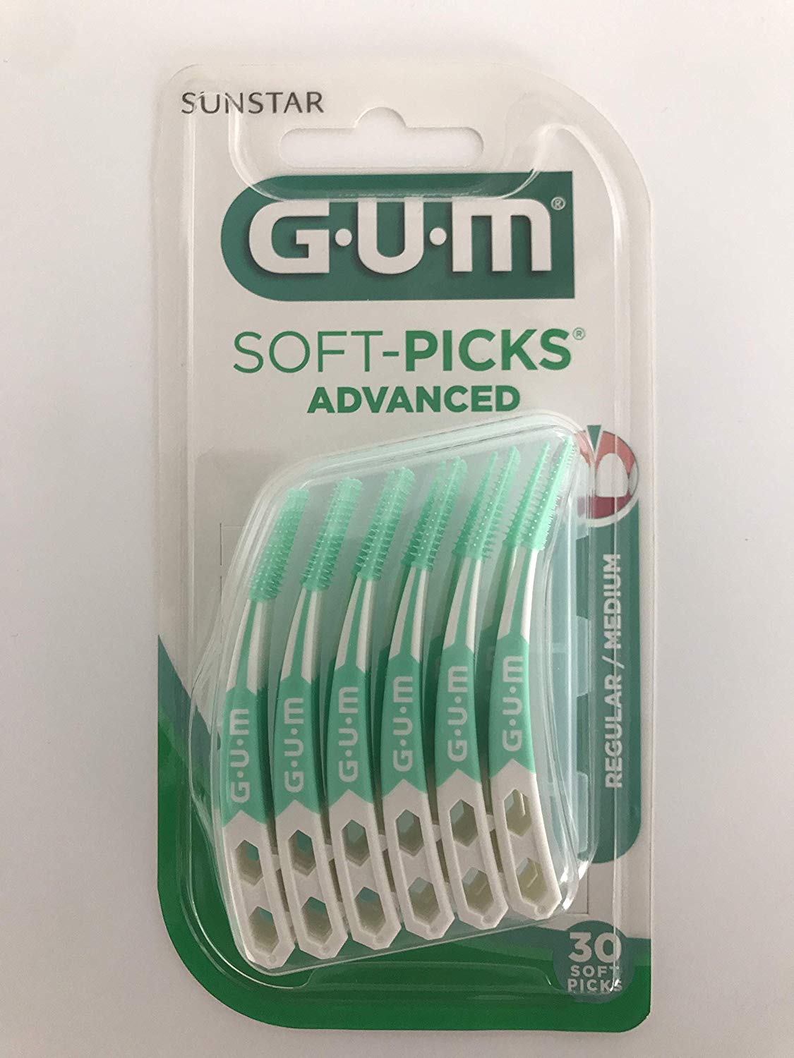 Gum Dental Soft Picks Advanced 30 Piece with Travel Case Regular BigaMart
