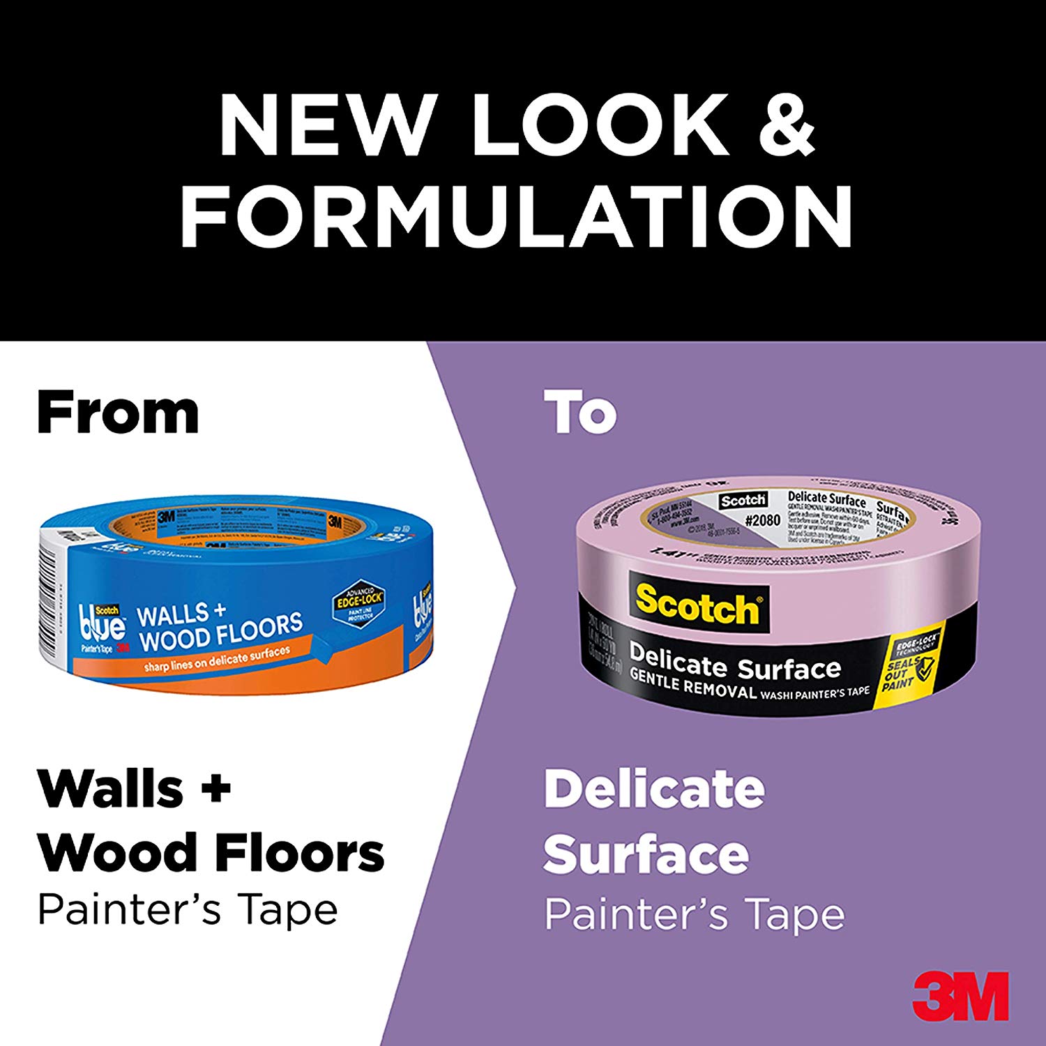 ScotchBlue Painter's Masking Tape, Advanced Delicate Surface, Blue Crepe Paper, 1 Roll, 24mm x 55m, Purple - Image 2