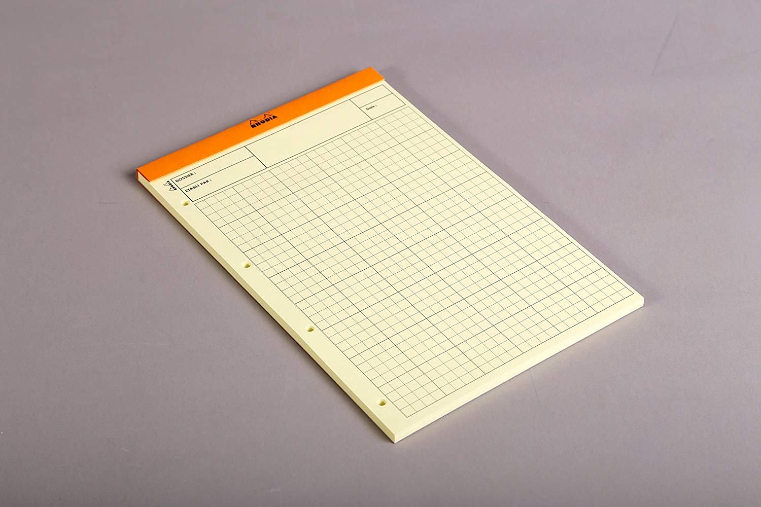RHODIA 119700C, Stapled Notepad N°119 Audit Orange, A4+, Pre-Printed Multicolumns, 80 Detachable Sheets 4 Hole Punched - Image 3