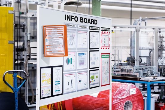 Durable 591409 Display panel wall holder (Vario Magnet Wall 5, with 5 display panels A4) orange - Image 3