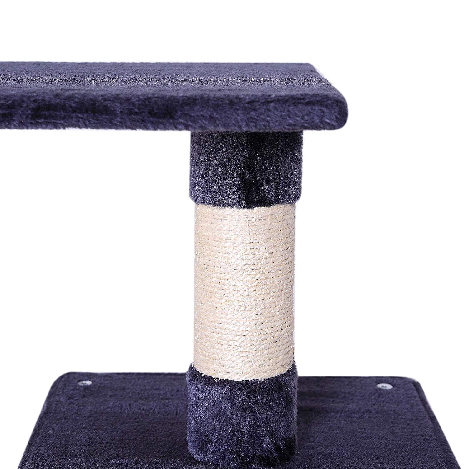 lionto Scratching tree for cats with cave and plush ball incl. bell, height 85 cm, cat tree with sisal & plush - Image 4