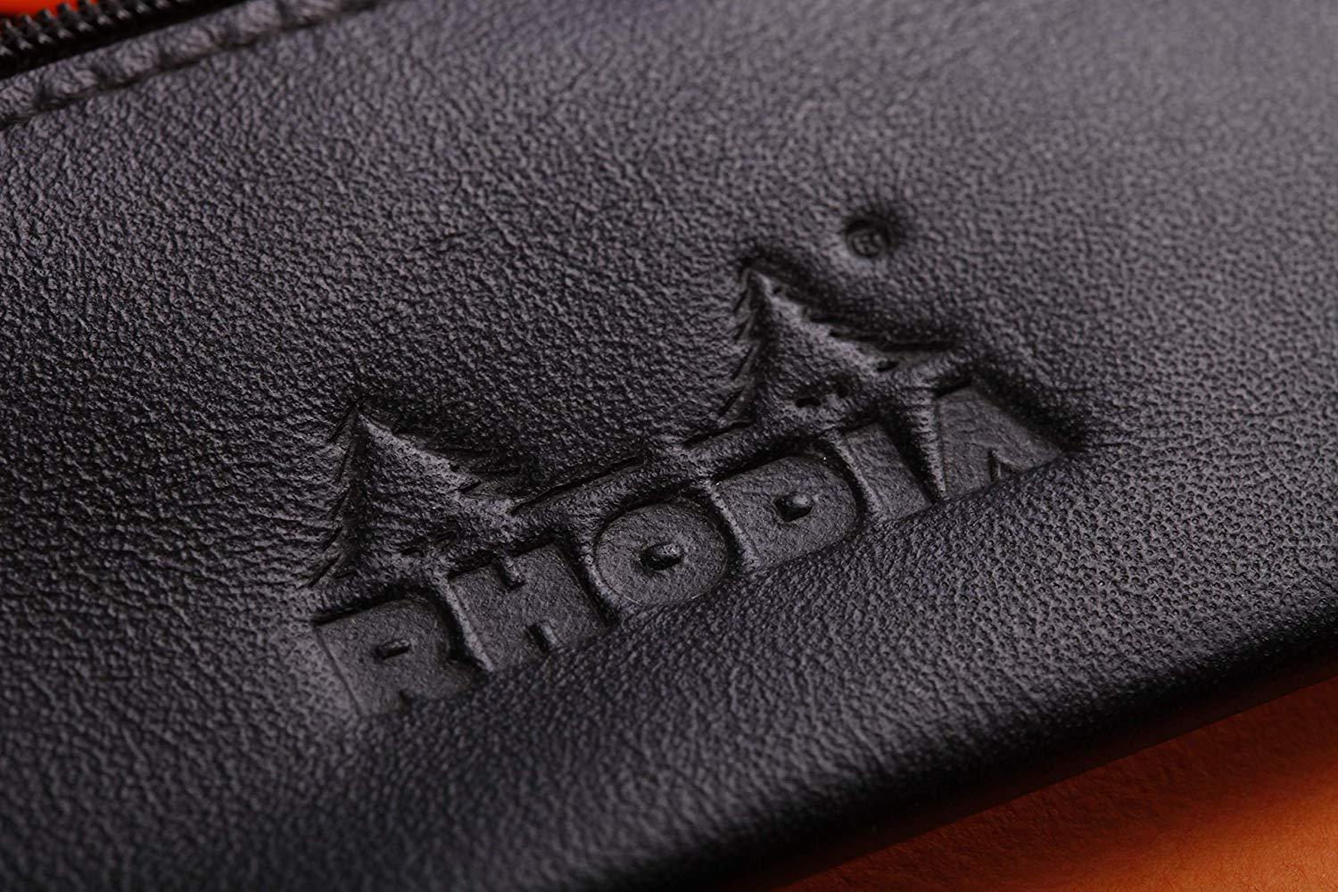 RHODIA 118449C, Flat Pencil Case Soft Epure Black Leather, 22 x 8.5 cm, Filing and Storage of Documents, Genuine Leather - Image 3
