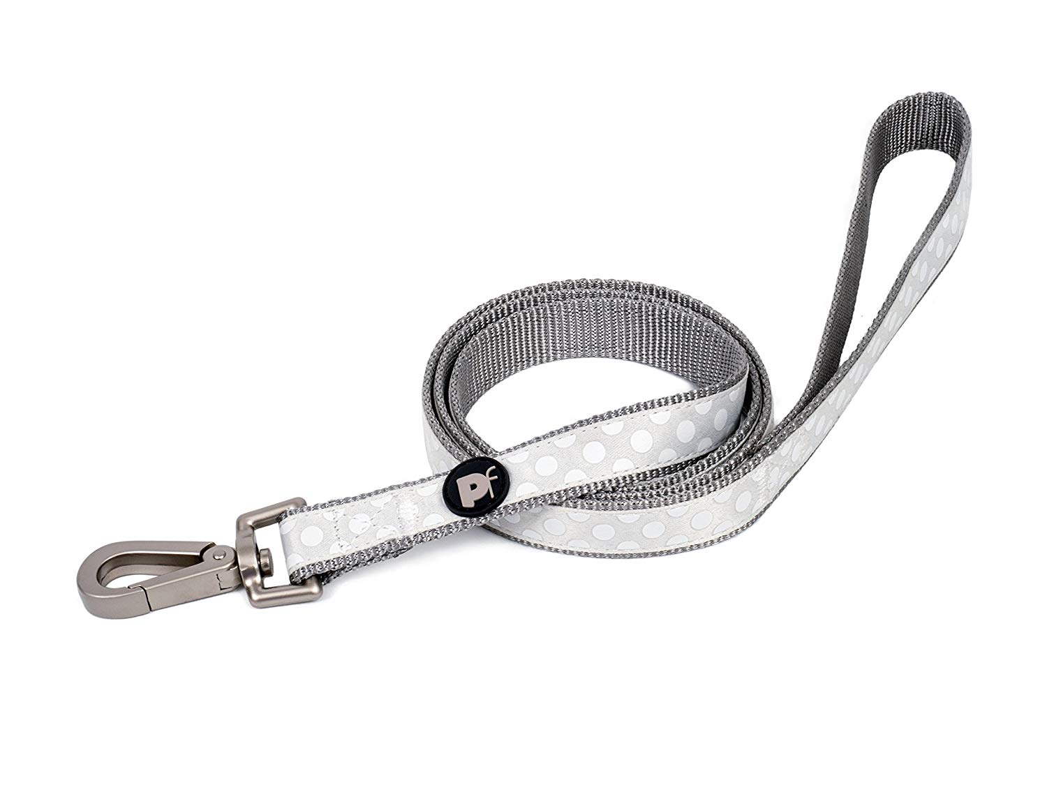 Petface Light Grey Tonal Dots Print Dog Lead, Medium