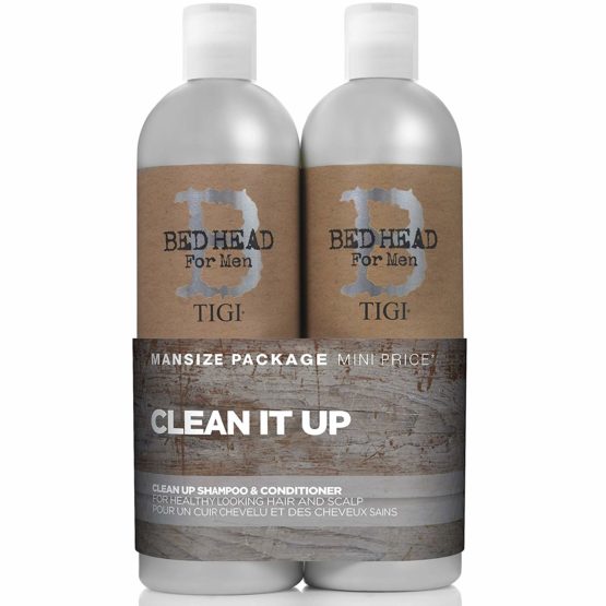 Bed Head for Men by Tigi Clean Up Mens Daily Shampoo and Conditioner 2 x 750 ml