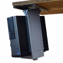 Uncaged Ergonomics Adjustable Width & Height Under Desk CPU Holder, Alloy Steel, Grey, Small