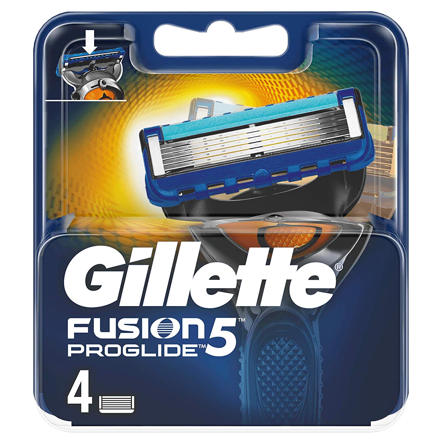 Gillette Fusion 5 Razor Blades with Trimmer for Precision and Glide Coating 4 Replacement Blades, 4 count (Pack of 1)