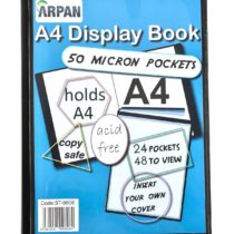 A4 Presentation Display Book with 24 Pockets 48 views – Book Folder Folio for Reports, Documents, Music Sheets, Artwork, School Projects, Clippings – Document Protector with Plastic Sleeves - by Arpan