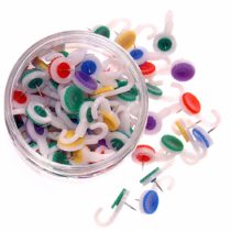 Whitecroft Essentials Tubs Hook Push Pins - Assorted Colours (Pack of 100)