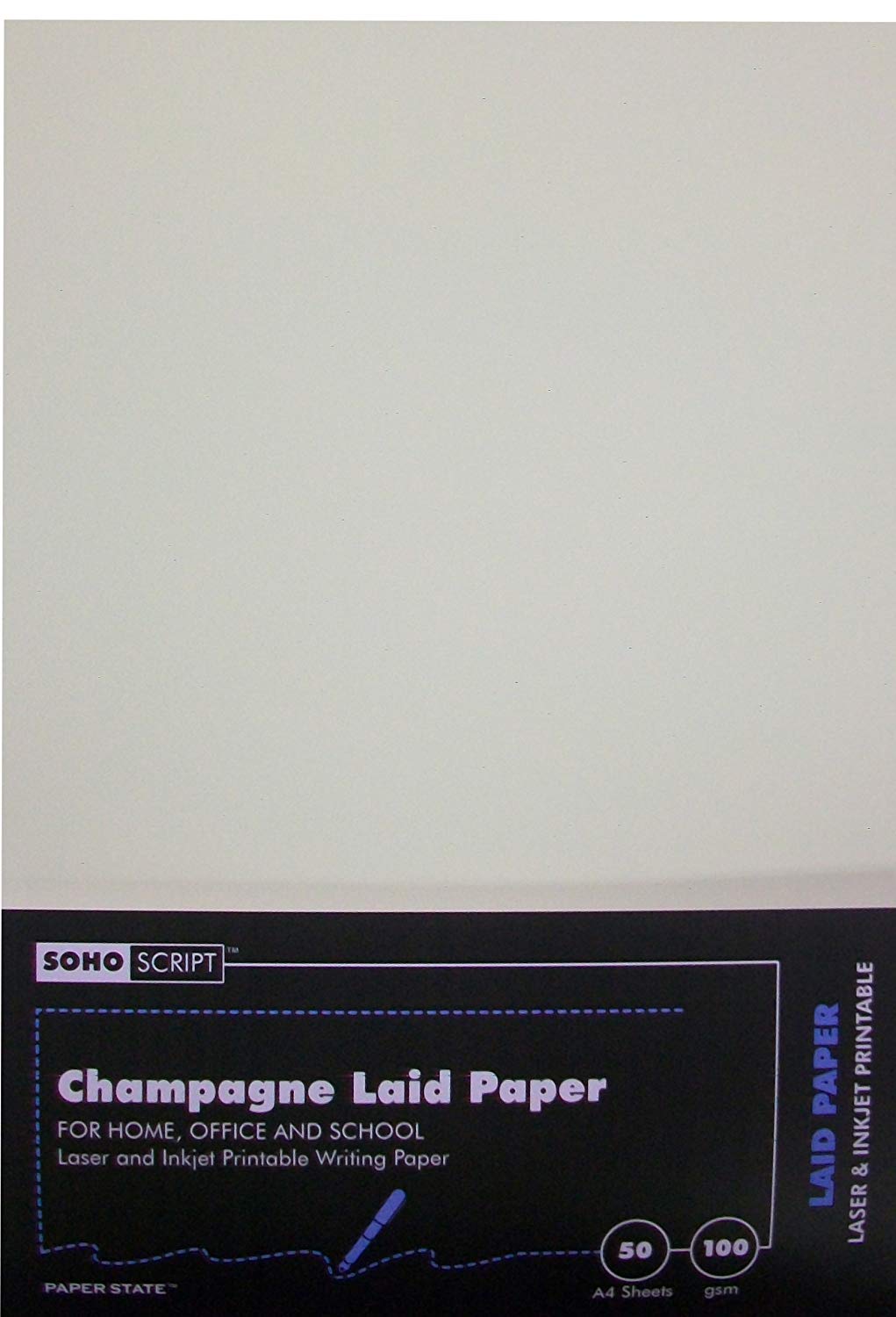 Paper State Soho Script A4 100gsm Laid Paper - Champagne (50 Sheets)