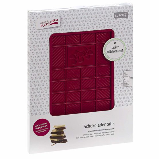 Lurch Flexiform Chocolate Bar, Silicone, Ruby Red, 20 x 15 x 10 cm - Image 2