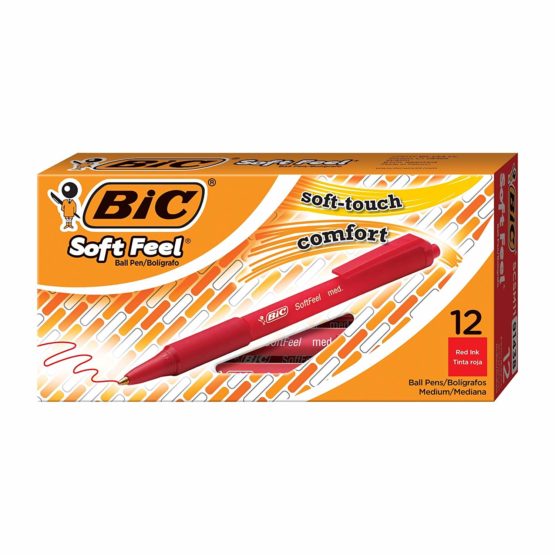 BIC Soft Feel Ballpoint Pens Medium Point (1.0 mm) – Red, Box of 12 - Image 4