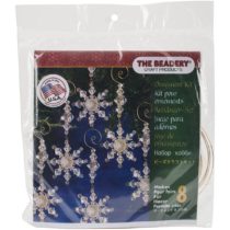 Beadery Holiday Beaded Ornament Kit Snow Crystal Danglers 4 x 2-inch Makes 8