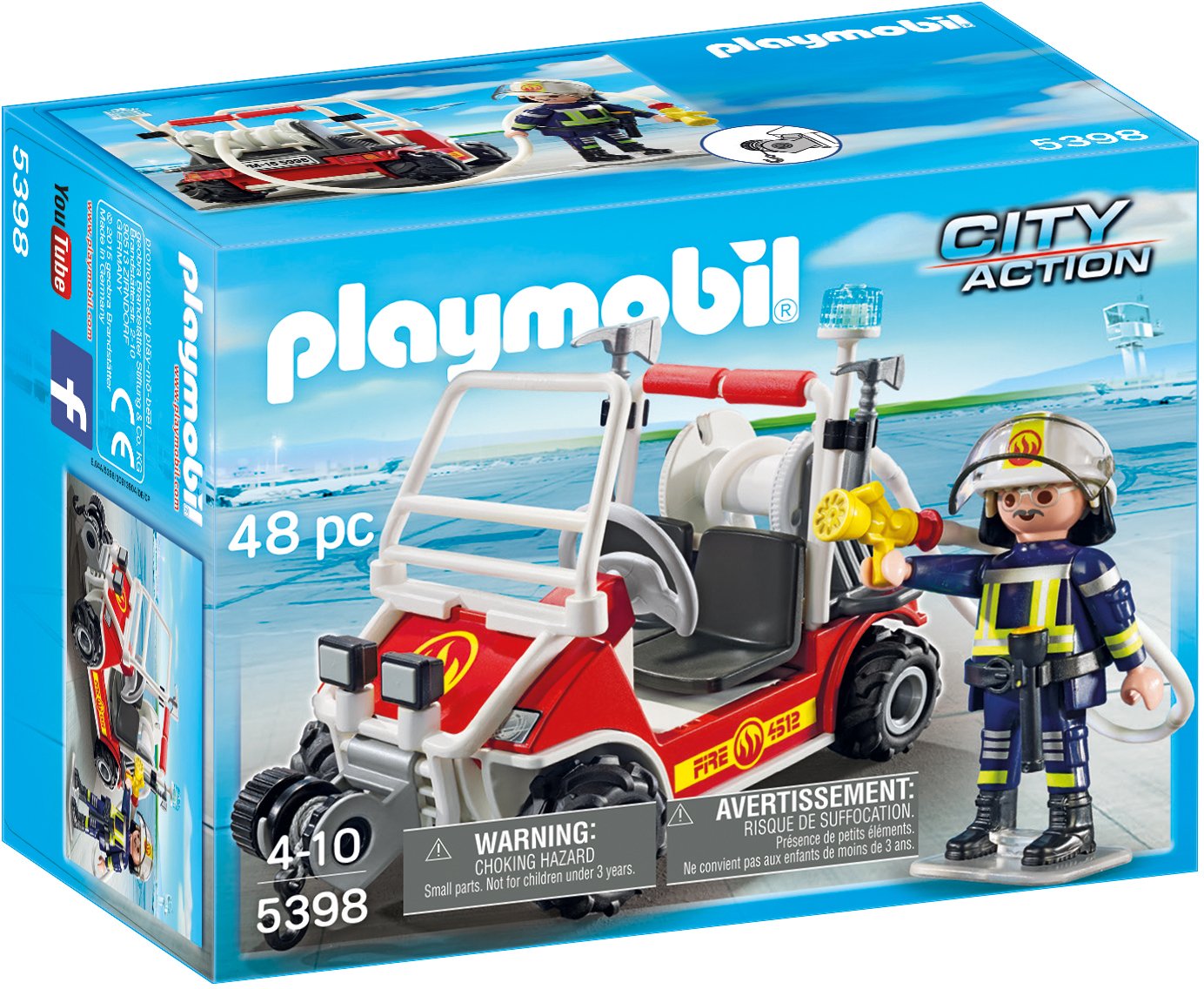 Playmobil 5398 City Action Fire Quad, Fun Imaginative Role-Play, PlaySets Suitable for Children Ages 4+, Multicolor