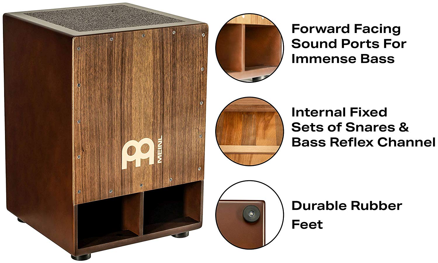 Meinl Percussion Jumbo Bass Subwoofer Cajon Instrument, Big Drum Box with 2 Forward Projecting Sound Ports - Image 2