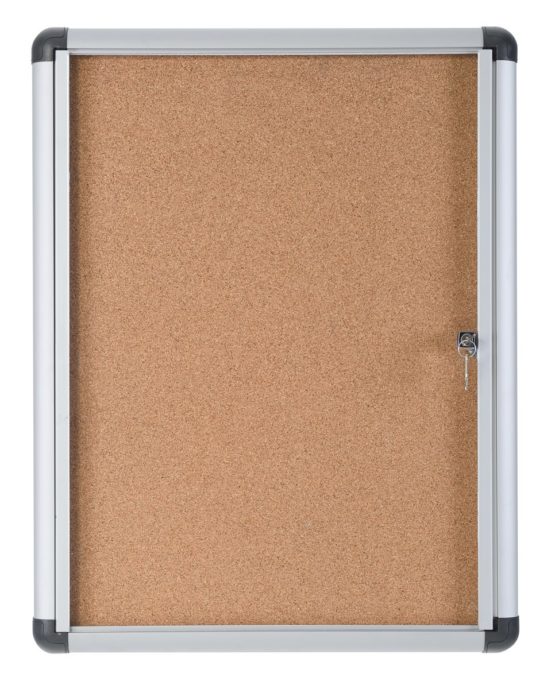 Bi-Office Display Case Enclore Extra, Cork Surface, Acrylic Door, Aluminium Frame, 30.6 x 37.6 cm (1x A4)