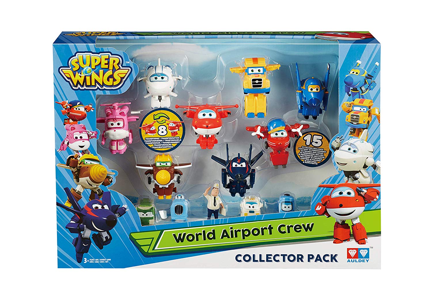 Super Wings Transform-A-Bots World Airport Crew, Multicolor, 2 inch - Image 2