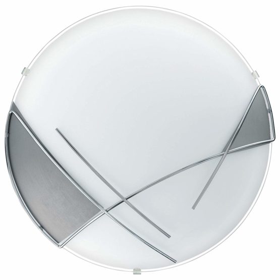Eglo 89758 RAYA Ceiling or Wall Light in White and Silver Satin Glass