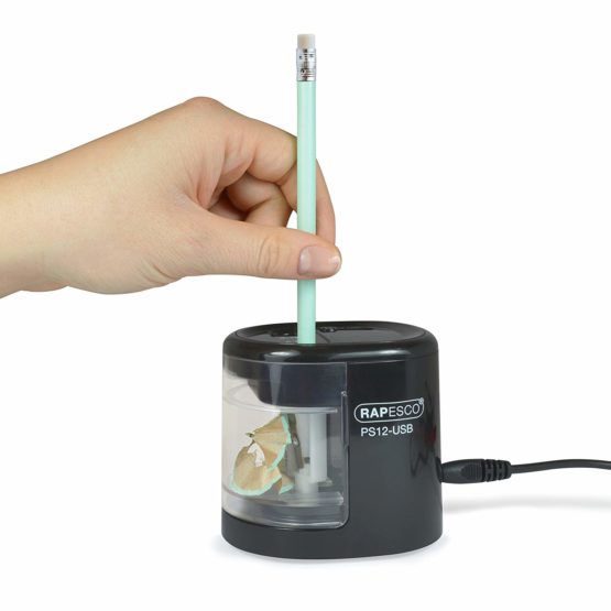 Rapesco 1449 Automatic Electric USB/Battery Pencil Sharpener, Black - Image 3