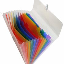 Exacompta Ref - 55298E Crystal Multipart Expanding Case, 330x250mm Ideal for A4 Size Documents, 13 Tabbed Sections and Holds up to 400 Sheets, PP with Brightly Coloured Dividers