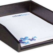 Relaxdays Document Filing Tray, Stackable, DIN A4 Letter Rack, Office, Desk, Bamboo, Brown, 6x25x33 cm