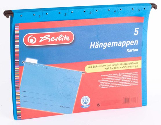 Herlitz A4 Suspension File - Blue (5 Pieces)