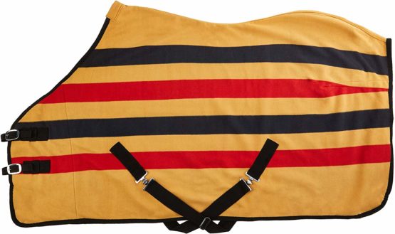 Cwell Equine FLEECE HORSE RUG cooler stable travel show NEWMARKET STRIPE (6'9")