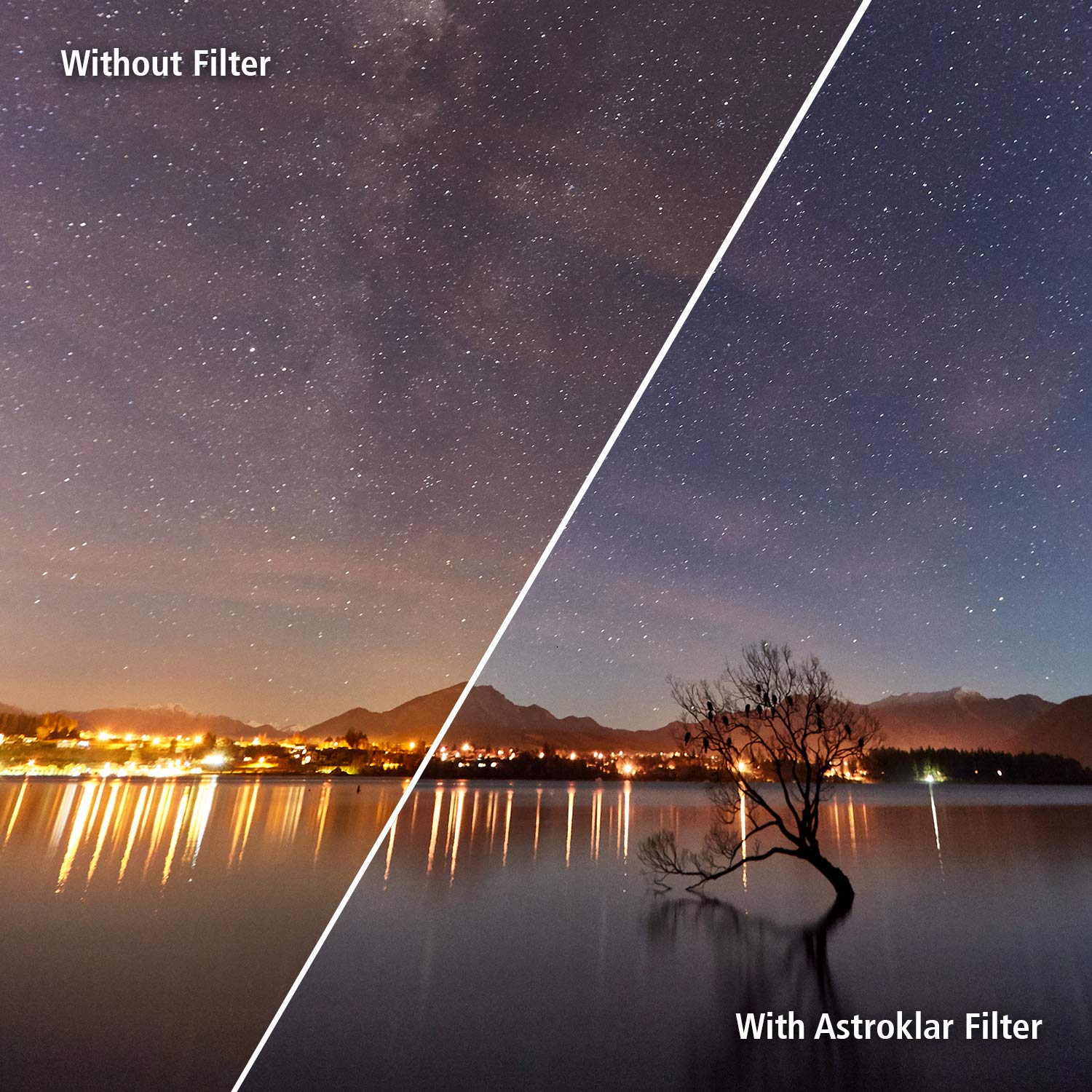 Rollei Astroklar Light Pollution Round Filter I 55mm Night Light Filter I Clear night filter for astrophotography and night photography - Image 3