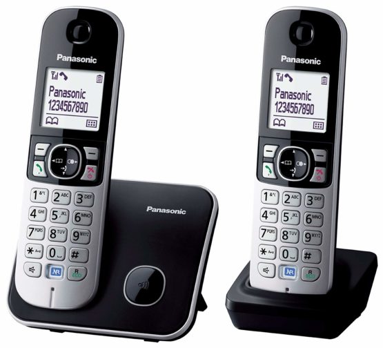 Panasonic KX-TG6812EB Twin DECT Phone - Black/Silver - Image 2